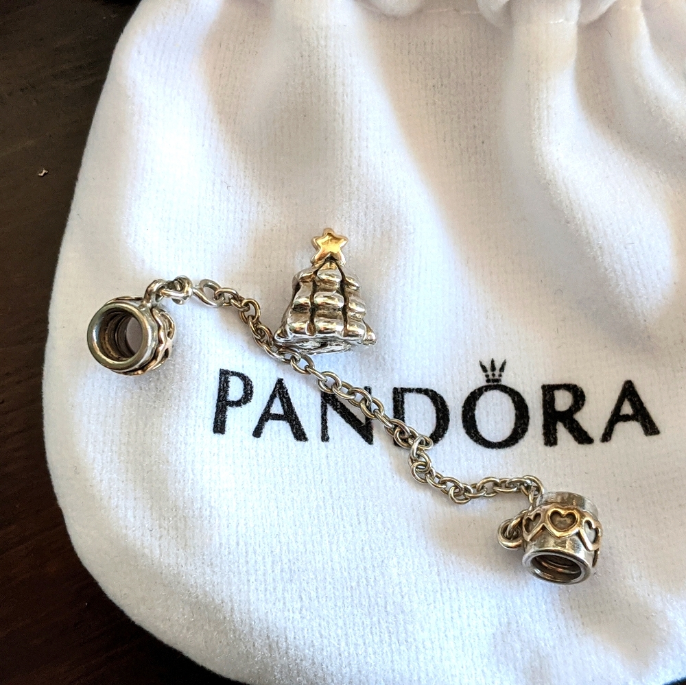 Pandora Christmas tree charm and Hearts Safety